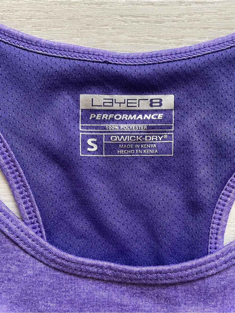 Layer 8 Purple Racerback Performance Tank - Picture 2 of 4